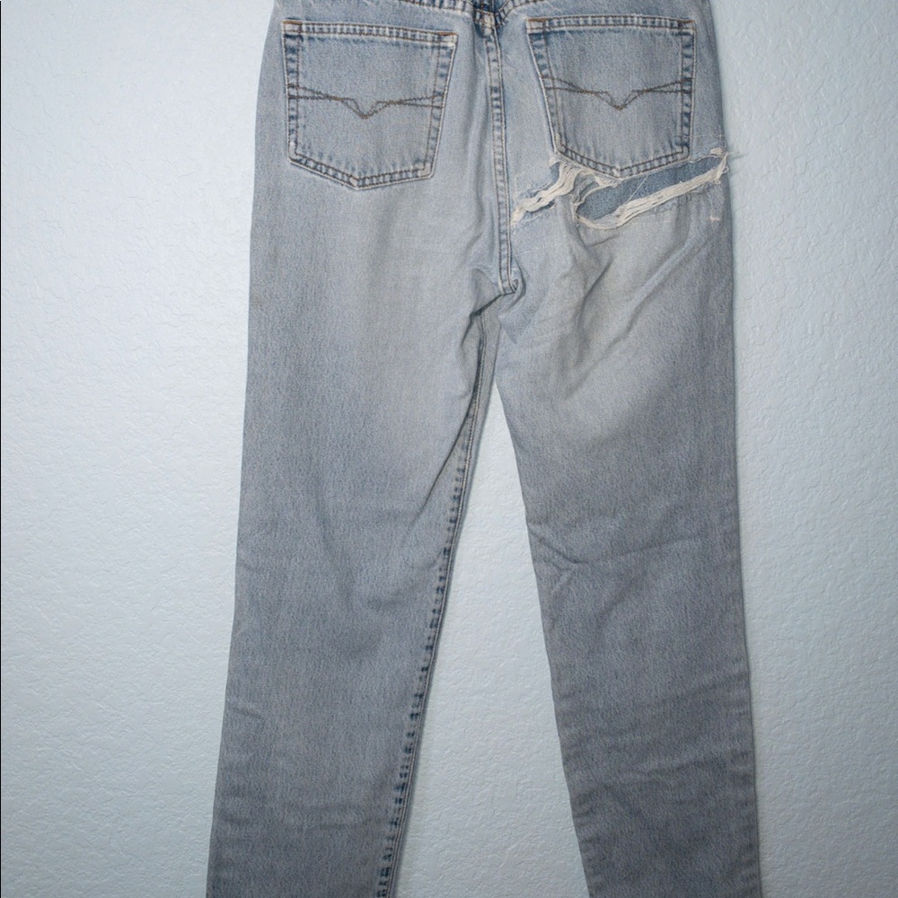 Guess Retro High Waisted vintage Jeans Distressed light wash Size 29 VTG - Picture 2 of 5